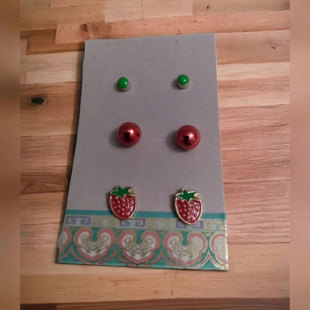 Strawberry Earring Set